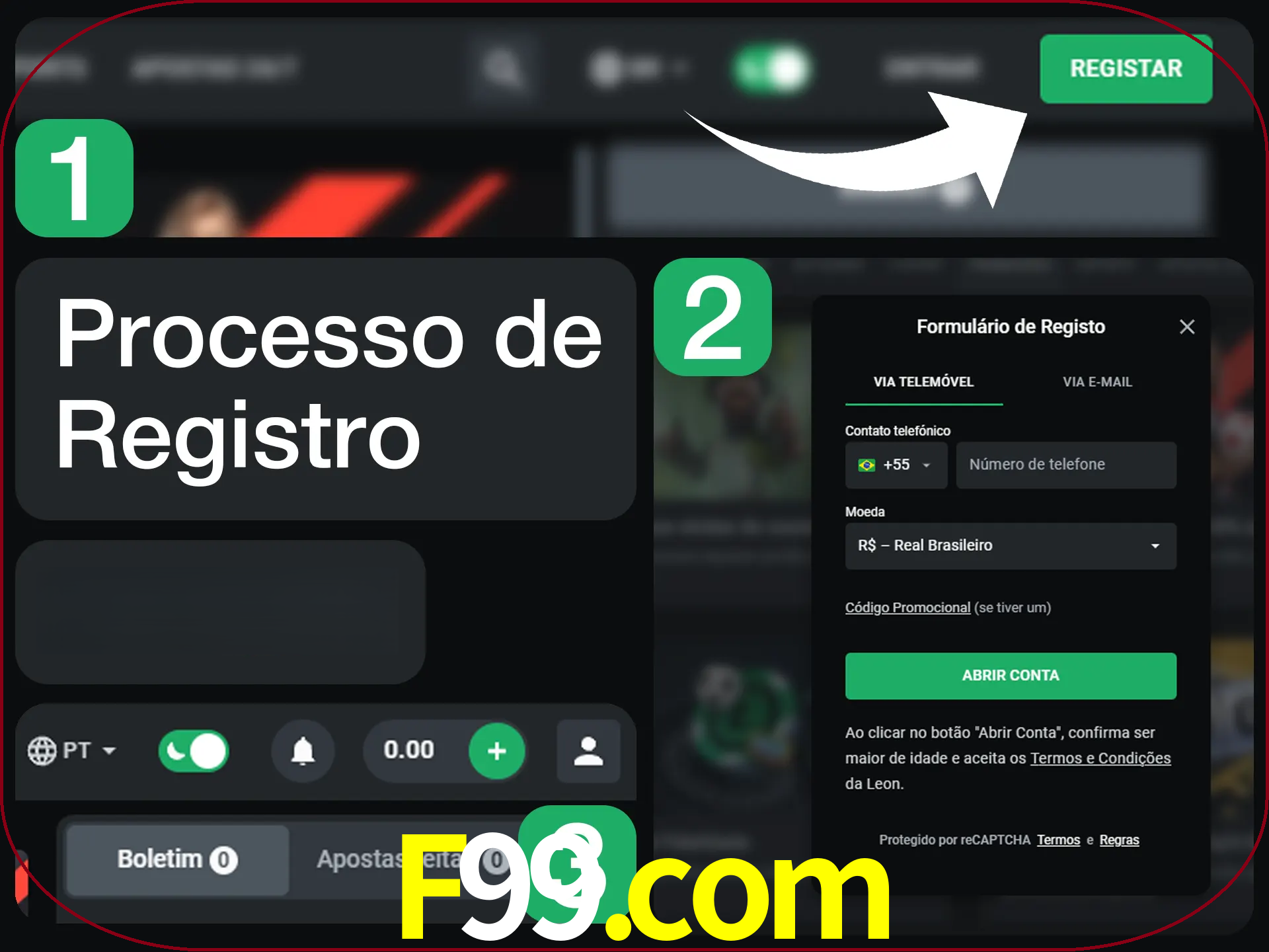 O processo de registro na LeonBet é simples.
