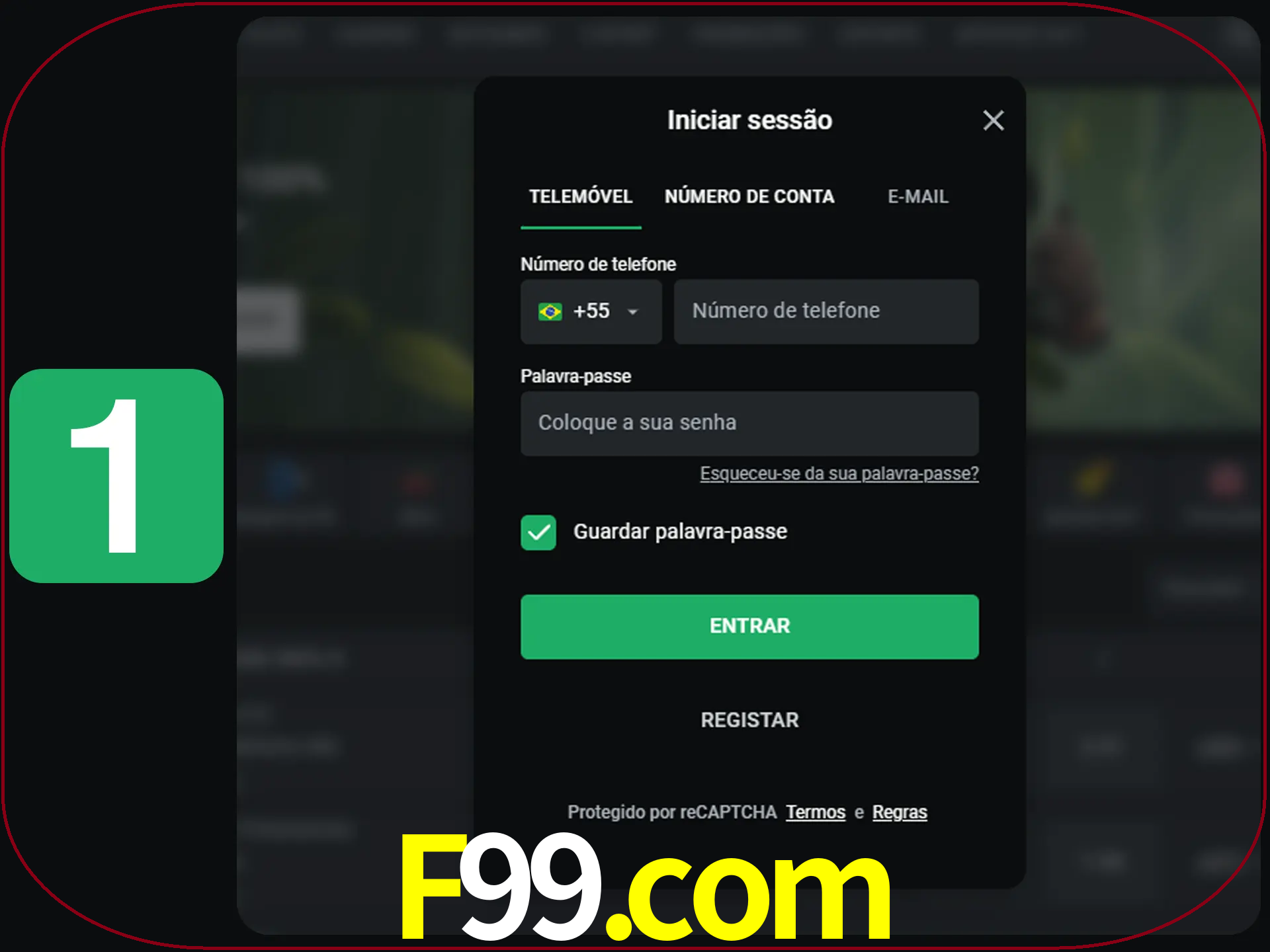 Clique no botão Entrar.